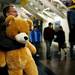 Michigan season ticket holder of 18 years Tom Berrodin holds a teddy bear before the game against Western Michigan on Saturday. "I've brought bigger," he says. Daniel Brenner I AnnArbor.com